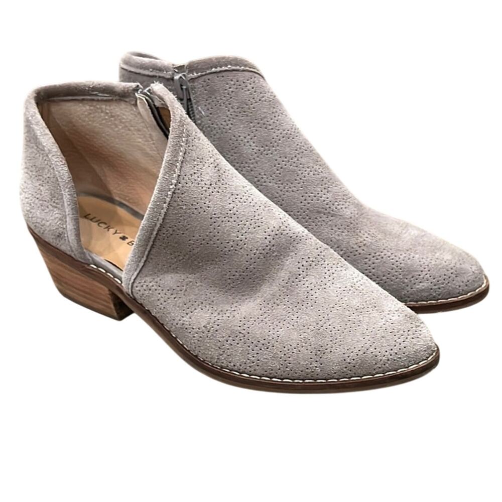 Lucky Brand Women's Felixah D'Orsay Bootie Gray Tan Size 8.5